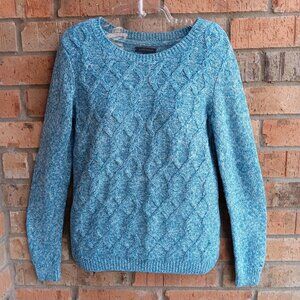 Tommy Hilfiger Womens Sweater Pullover Cable Knit Long Sleeves Blue Size S